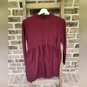Burgundy Long Sleeve Dress